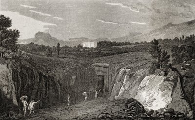 Ausgrabung, die zu den Überresten von Herculaneum führt von French School