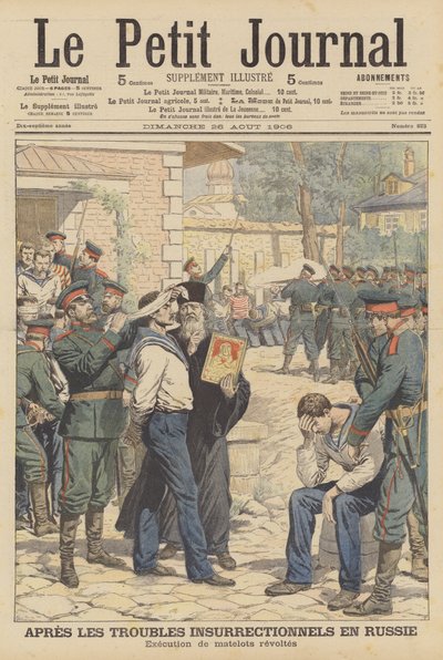Hinrichtung russischer Matrosen, die im August 1906 meuterten von French School
