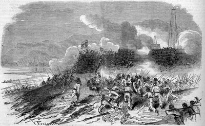 Expedition von Frankreich nach Cochinchina - Angriff auf die Don-Tai-Forts - 15. September von French School