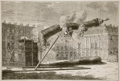 Fall der Vendome-Säule, April 1871, Illustration aus Cassells Geschichte des Krieges zwischen Frankreich und Deutschland, 1870-1871 von French School