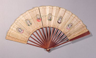 Fächer mit Figuren aus der Affaire du Collier, 1786 von French School