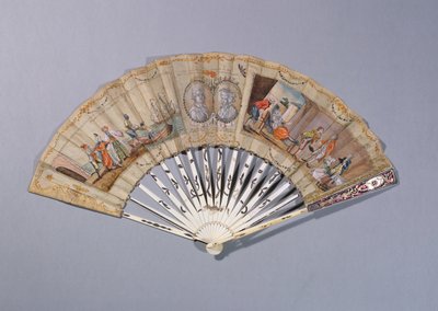 Fächer mit Illustrationen aus Die Gräfin von Cagliostro, ca. 1786 von French School