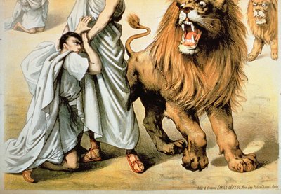 Den Löwen zum Fraß vorgeworfen von French School