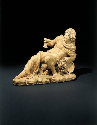 Figur des Bacchus, liegend mit einem Glas Wein, ca. 1770 von French School