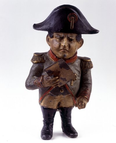 Figurine als Sparschwein mit dem Abbild von Napoleon I. Statuette aus der zweiten Hälfte des 19. Jahrhunderts. Sammlung Soldaten von einst. von French School