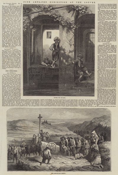 Schöne Künste, die Ausstellung im Louvre (Gravur) von French School