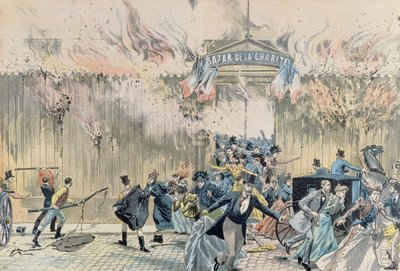 Brand im Bazar de la Charité, 4. Mai 1897, aus Le Pèlerin, 1897 von French School