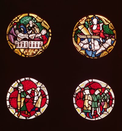 Vier Fenster, die Szenen aus dem Leben Christi darstellen, aus der Chapelle du Rosaire von French School