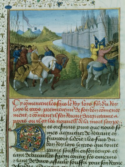 Einzug von Ludwig VII in Konstantinopel mit Kaiser Konrad III während der Kreuzzüge, 1147-49 von French School