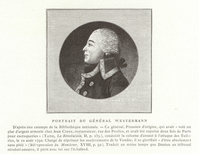 François Joseph Westermann, französischer Politiker und General der Französischen Revolutionskriege von French School