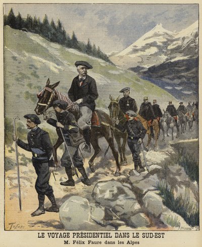 Französischer Präsident Felix Faure in den Alpen, 1897 von French School