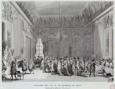Französische Revolution: die Tage des 28., 29. und 30. Prairial des Jahres VII, die am 18.06.1799 zum Staatsstreich von Abbe Emmanuel-Joseph Sieyes führten von French School