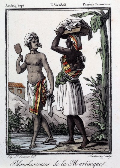 Französische Kolonien: Bleichmittel aus Martinique in den Westindischen Inseln. Gravur von 1805 von French School