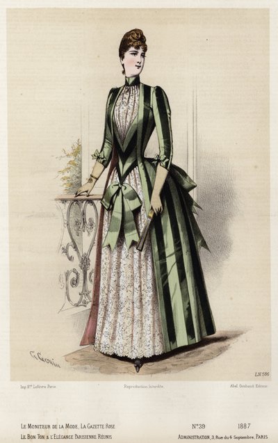 Französische Modeplatte, späte 19. Jahrhundert von French School