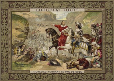 Französische Truppen unter dem Kommando von Kardinal Richelieu erzwingen den Pass bei Suza, Savoyen, 1629 von French School