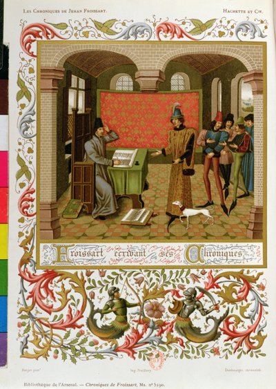 Froissart schreibt seine Chroniken (Faksimile von Ms. 5190) von French School