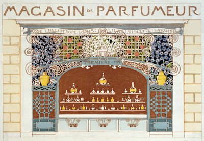 Frontdesign eines Parfümladens 