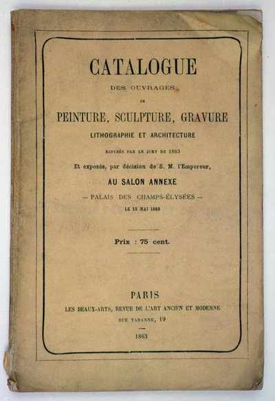 Vorderseite des Katalogs für den Salon des Refuses, 1863 von French School