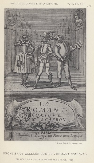 Frontispice Allegorique Du Romant Comique von French School