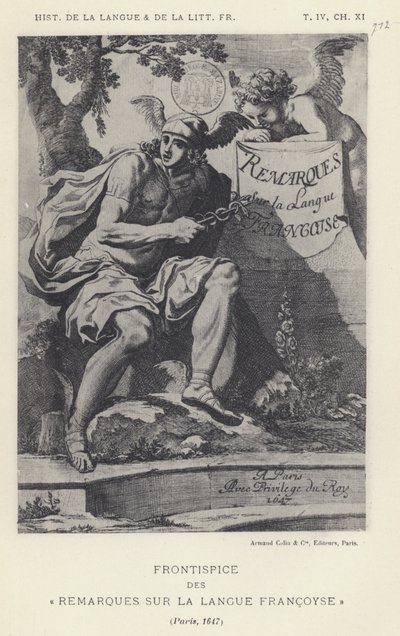 Frontispiz der Bemerkungen zur französischen Sprache, Paris von French School