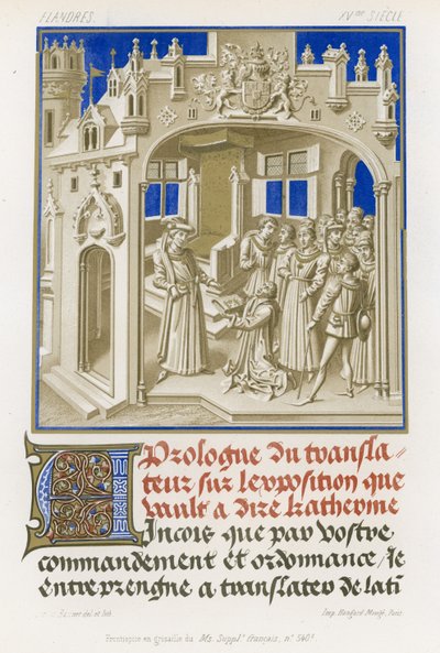 Frontispiz in Grisaille eines Manuskripts von French School