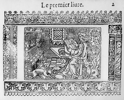 Frontispiz zum ersten Buch von Utopia von Thomas More (1478-1535) von French School