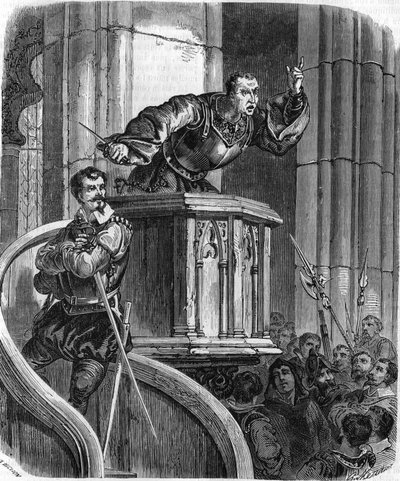 Garins in der Galerie. Er wird „König der Liga“ genannt und hielt oft unsinnige Reden. von French School