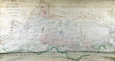 Geometrische Karte der Herrschaft von Hauterive von Labrune im Jahr 1787 von French School