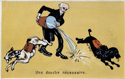 Georges Clemenceau trennt Kirche und Staat mit einem Wassergraben für zwei Hunde von French School