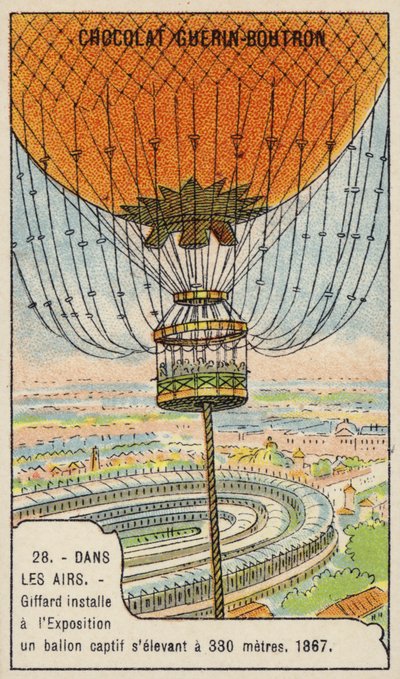 Giffards gefesselter Ballon auf der Internationalen Ausstellung, Paris, 1867 von French School