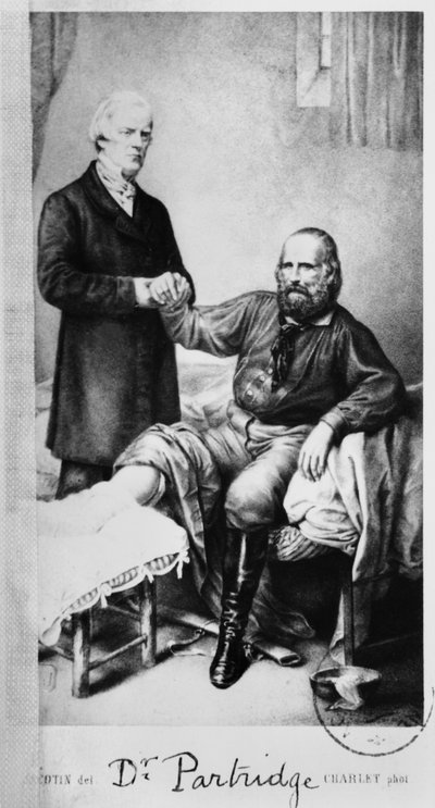 Giuseppe Garibaldi (1807-82) mit Doktor Partridge, ca. 1862 von French School