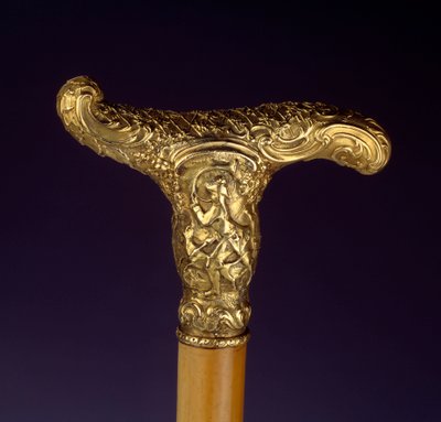 Goldener Silberstockgriff. Jagdszene von French School