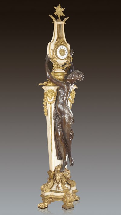 Grande Horloge, eine wichtige und monumentale Sockeluhr, entworfen von Frederic Piat und ausgeführt von Maison Millet, Paris, ca. 1890 von French School