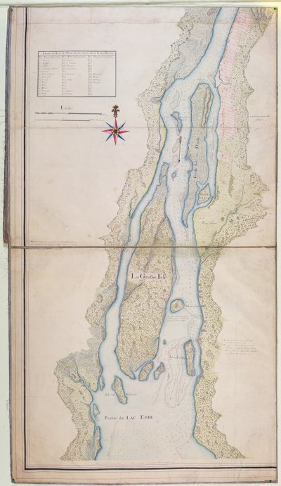 Grosse Isle und ein Teil des Eriesees, 1796 von French School