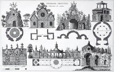 Grotto-Entwürfe aus Jardins Anglo-Chinois von George Louis Le Rouge, veröffentlicht 1775-78 von French School