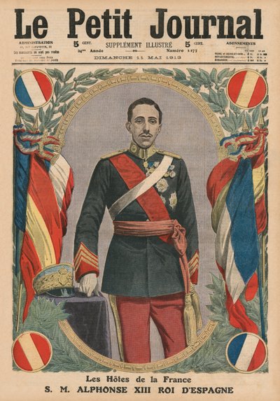 Gäste Frankreichs, S. M. Alfonso XIII., König von Spanien, Titelbildillustration aus 