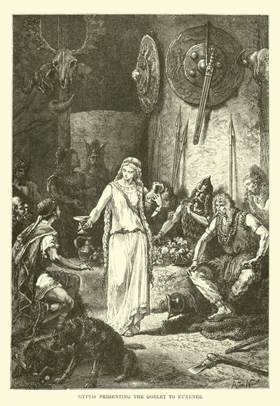 Gyptis überreicht Euxenes den Becher von French School