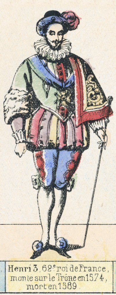 Heinrich III, 62. König von Frankreich, bestieg den Thron 1574, starb 1589 von French School