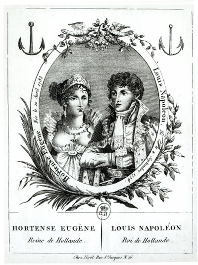 Hortense de Beauharnais (1783-1837) und Louis-Napoleon Bonaparte (1778-1846) von French School