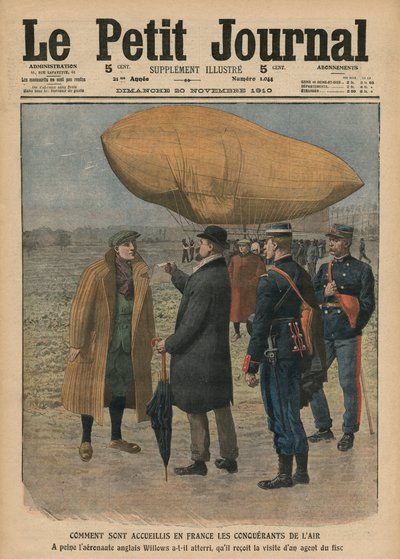 Wie die Luftbezwinger in Frankreich empfangen werden, Ernest Willows, Illustration aus 