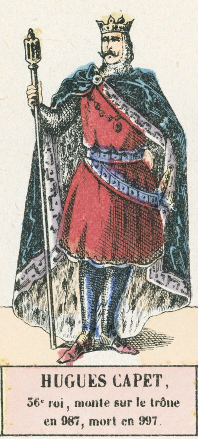 Hugues Capet, 36. König, bestieg den Thron 987, starb 997 von French School