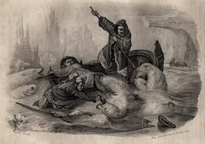 Eisbärenjagd im 18. Jahrhundert von French School