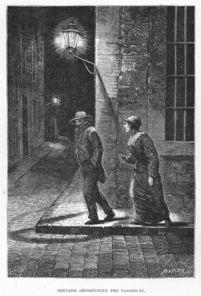 Illustration für Der Totschläger, ein realistischer Roman von Emile Zola (Gravur) von French School