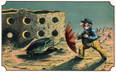 Illustration des Buches "Reise zum Mond vor 1900" von A. de Ville-d