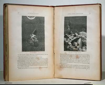 Illustrationen aus Reise um den Mond von Jules Verne von French School