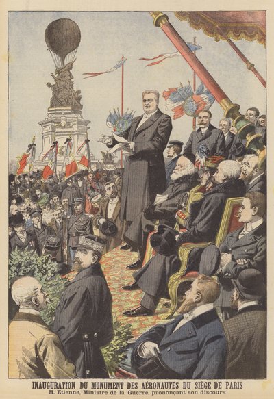 Einweihung des Denkmals für die Aeronauten der Belagerung von Paris von French School