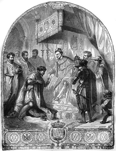 Einrichtung des Ordens vom Heiligen Geist durch Heinrich III., König von Frankreich, im Jahr 1578. von French School