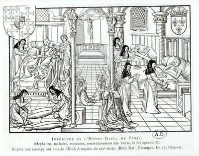 Innenansicht des Hotel Dieu Krankenhauses von French School
