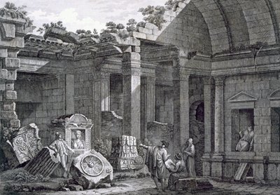 Innenraum des Tempels der Diana, Nimes, aus Antiquités de la France: Vol I, Monuments de Nimes von French School