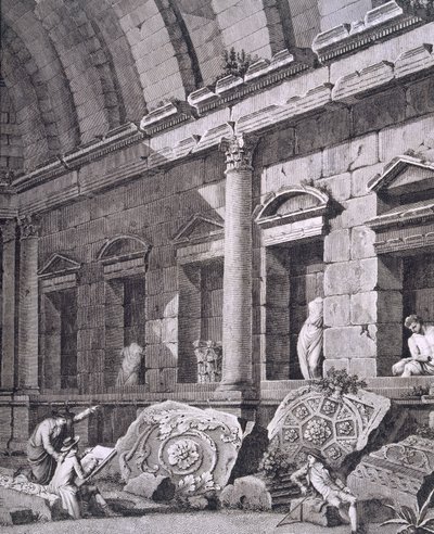 Innenansicht des Tempels der Diana, Nimes, aus Antiquités de la France: Vol I, Monuments de Nimes von French School